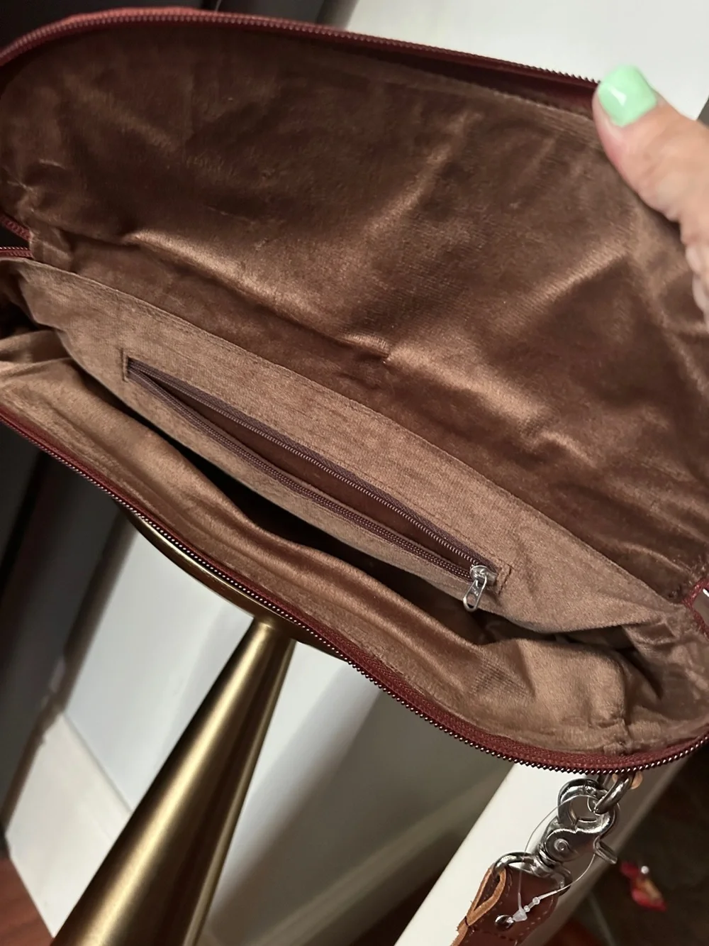 Embossed  Floral Crossbody Bag - Brown